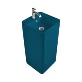 Умивальник окремо стоячий Nic Design Semplice 40х40х85 см з отвором під змішувач, злив у стіну, Denim глянець (001371076)