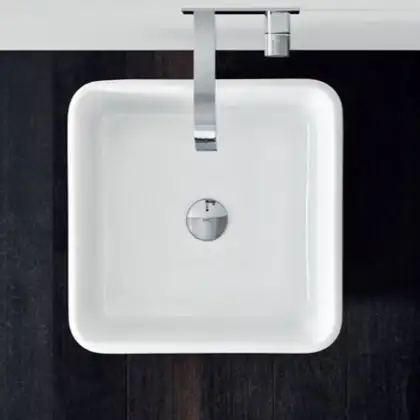 Nic-Design Умивальник окремо стоячий Nic Design Semplice 40х40х85 см без переливу, злив у підлогу, Polvere матовий (001373057)