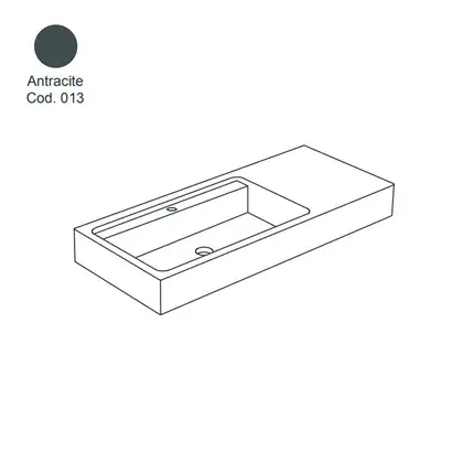 Nic-Design Умивальник підвісний Nic Design Elen 120 чаша зліва, antracite (001734CF013) (001734013CF)