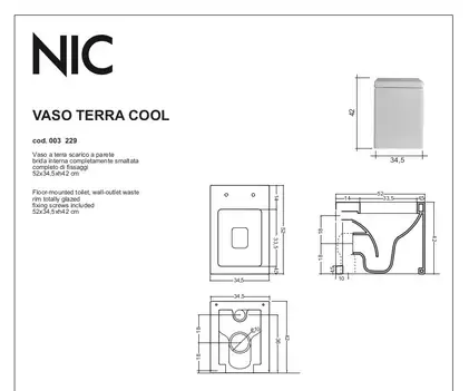 Nic-Design Унітаз підлоговий Nic Design Cool 34,5х52х42 см, білий глянець (003229001)