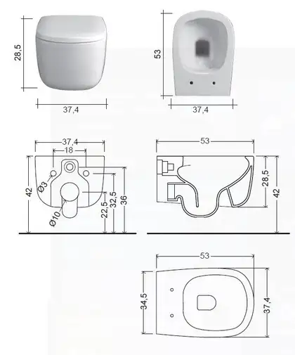Nic-Design Унітаз підвісний Nic Design Ovvio, білий (003479001)