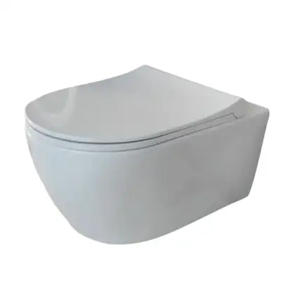 Quarter-Bath Унітаз підвісний безободковий Quarter Bath Deep з кришкою Slim, білий (70DE03054.00.1_30SCD.03WG)