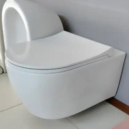 Quarter-Bath Унітаз підвісний безободковий Quarter Bath Deep з кришкою Slim, білий (70DE03054.00.1_30SCD.03WG)