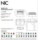 Nic-Design Умивальник на стільницю Nic Design Semplice 60х45х16 см з отвором під змішувач, Cemento матовий C/F (001384047 CF)