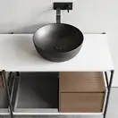 Nic-Design Умивальник на стільницю Nic Design Ovvio 38x14 см, чорний глянець (001446008)