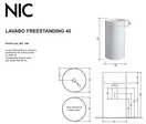 Nic-Design Умивальник окремо стоячий Nic Design Ovvio 45x85 см, antracite matt (001455013)