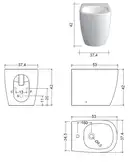 Nic-Design Біде для підлоги Nic Design Ovvio 37,4х53х42 см, білий матовий (004432003)