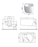 Nic-Design Біде підвісне Nic Design Ovvio 37,4х53х28,5 см, білий глянець (004434001)