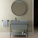 Nic-Design Умивальник Nic Design Elen 120x50 з тумбою, полицею, стелажом та д/к, Cemento, виставковий екземпляр (KIT Elen CEMENTO)