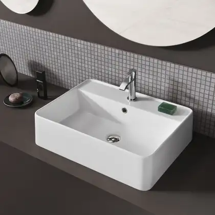 Nic-Design Умивальник на стільницю Nic Design Semplice 60х45х16 см з отвором під змішувач, Cemento матовий C/F (001384047 CF)