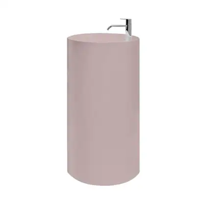 Nic-Design Умивальник окремо стоячий Nic Design Ovvio 45х85 см з отвором під змішувач, злив у підлогу, Cipria матовий (001452060)