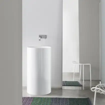 Nic-Design Умивальник окремо стоячий Nic Design OVVIO 45x85h, white gloss (001453001)