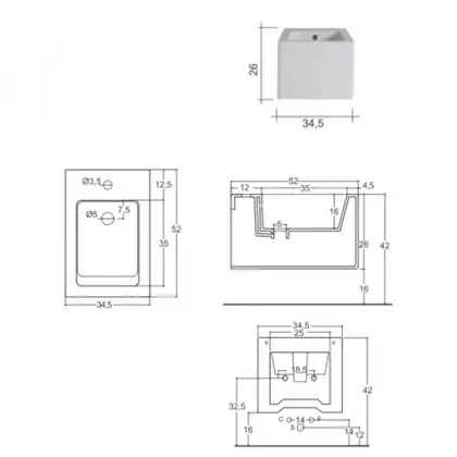 Nic-Design Біде підвісне Nic Design Cool 34х52х26 см, білий матовий (004243003)