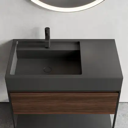 Nic-Design Комплект меблів Nic Design Elen120 (полиця під стелаж, стелаж, умивальник-antracite, тумба Noce canalett), antracite/Noce canalett (7738013_10736025_1734CF013_21737064)