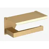 Тримач туалетного паперу з поличкою Sonia S-Cube Brushed Gold 149х79х105 мм, золото матове (182169)