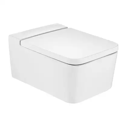 Унітаз підвісний з кришкою Roca Inspira Square Rimless (A346537000 A80153200B) (A346537000_A80153200B)