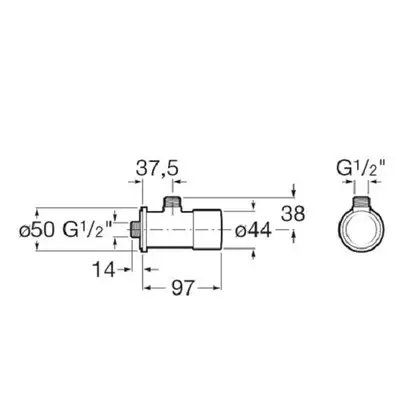 Roca Sprint Угловой запорный кран для писсуара, хром (A5A9224C00)
