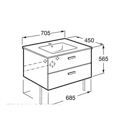 Раковина з тумбою Roca Victoria Basic 70 см (A855853423) (a855853423)