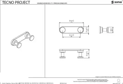 Гачок подвійний Sonia Tecnoproject, white (172405)