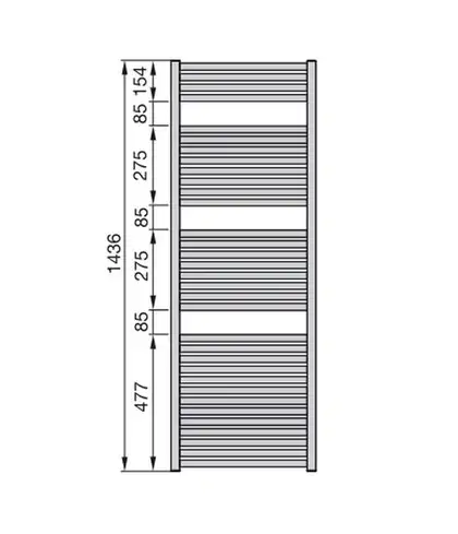 Полотенцесушитель водяний Zehnder Toga 1436x500 701 Вт, Traffic Black RAL 9217 (TG-150-050 RAL 9217)