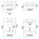 Донный клапан для умывальника REA KLIK-KLAK NIKIEL BRUSHED (REA-A6000)
