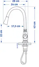 Rea Deco Old Змішувач для кухні, чорний високий (REA-B0182)