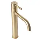 Смеситель для раковины (умывальника) REA LUNGO BRUSHED GOLD высокий (REA-B4526)