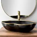 Смеситель для раковины (умывальника) REA LUNGO BRUSHED GOLD высокий (REA-B4526)