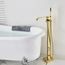 Смеситель для ванны REA CARAT GOLD золотой напольный (REA-B5231)