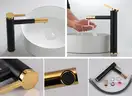 Змішувач для раковини (умивальника) REA SMART BLACK+GOLD чорний/золотий високий (REA-B7402)