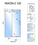Душевая дверь REA NIXON-2 120 L CHROME (REA-K5002)