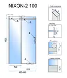 Душові двері REA NIXON-2 100 L (REA-K5012)