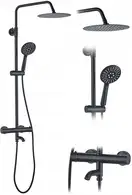 Rea Lungo Black Душовий гарнітур, чорний (REA-P4113)