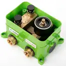 Душевая система с термостатом REA MILER BRUSHED GOLD + BOX скрытого монтажа (REA-P6716)