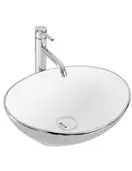 Умивальник (раковина) REA SOFIA SILVER / WHITE накладний сріблястий / білий (REA-U0420)