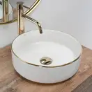 Rea SAMI GOLD EDGE Умивальник накладний, білий (REA-U6758)