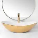 Умывальник (раковина) REA ROYAL GOLD WHITE накладной (REA-U7808)