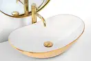 Умывальник (раковина) REA ROYAL GOLD WHITE накладной (REA-U7808)