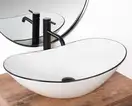Умывальник (раковина) REA ROYAL WHITE BLACK EDGE накладной (REA-U8569)