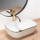 Умывальник (раковина) REA BELINDA WHITE GOLD EDGE накладной (REA-U8736)