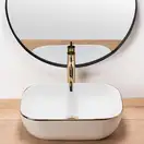 Умывальник (раковина) REA BELINDA WHITE GOLD EDGE накладной (REA-U8736)