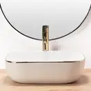 Умывальник (раковина) REA BELINDA WHITE GOLD EDGE накладной (REA-U8736)