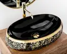 Умывальник (раковина) REA MERYL BLACK / GOLD накладной черный/золотой (REA-U8811)