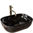 Умывальник (раковина) REA BELINDA BLACK MARBLE SHINY накладной черный (REA-U8907)