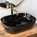 Умывальник (раковина) REA BELINDA BLACK MARBLE SHINY накладной черный (REA-U8907)