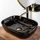 Умывальник (раковина) REA BELINDA BLACK MARBLE SHINY накладной черный (REA-U8907)