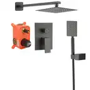 Душовий гарнітур прихованого монтажу Yoka DUAL 25 BLACK + BOX чорний (BP.DUAL25 BLK)