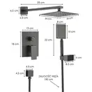 Душовий гарнітур прихованого монтажу Yoka DUAL 25 BLACK + BOX чорний (BP.DUAL25 BLK)