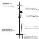 Душевой гарнитур Yoka FLOVA 20 BLACK черный с термостатом (BP.FLOVA THERM 20 BLK)