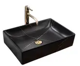 Умывальник (раковина) REA INGA BLACK MARBLE MATT накладной (REA-U8006)